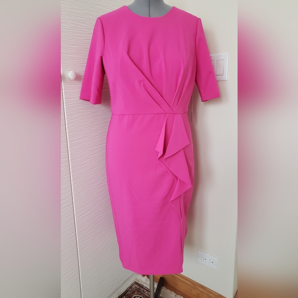 Kay Unger New York Womens Tinsley Pink Cocktail and Party Dress Size 16 NWT - Picture 4 of 6